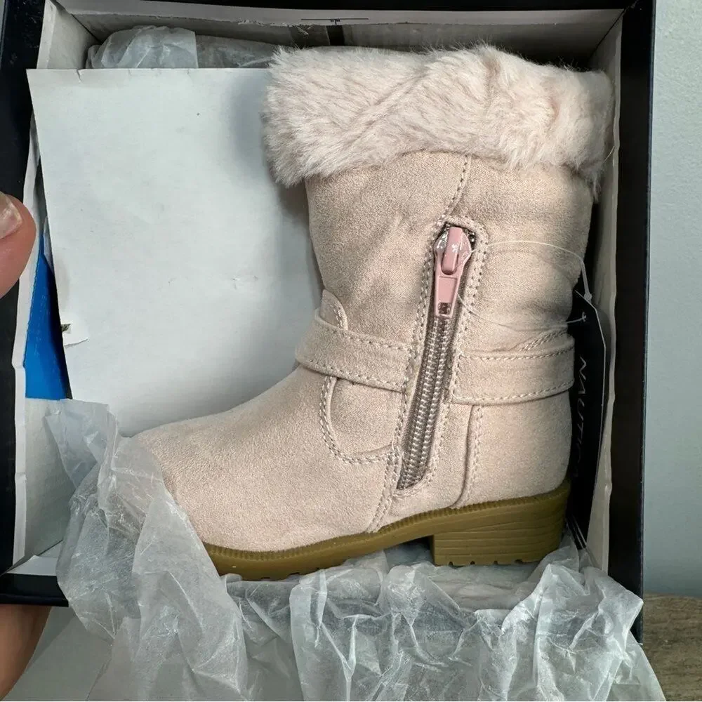 NAUTICA Girls Warm Boots Fashion  With Sherpa Fur Size 6 NEW # Box 635